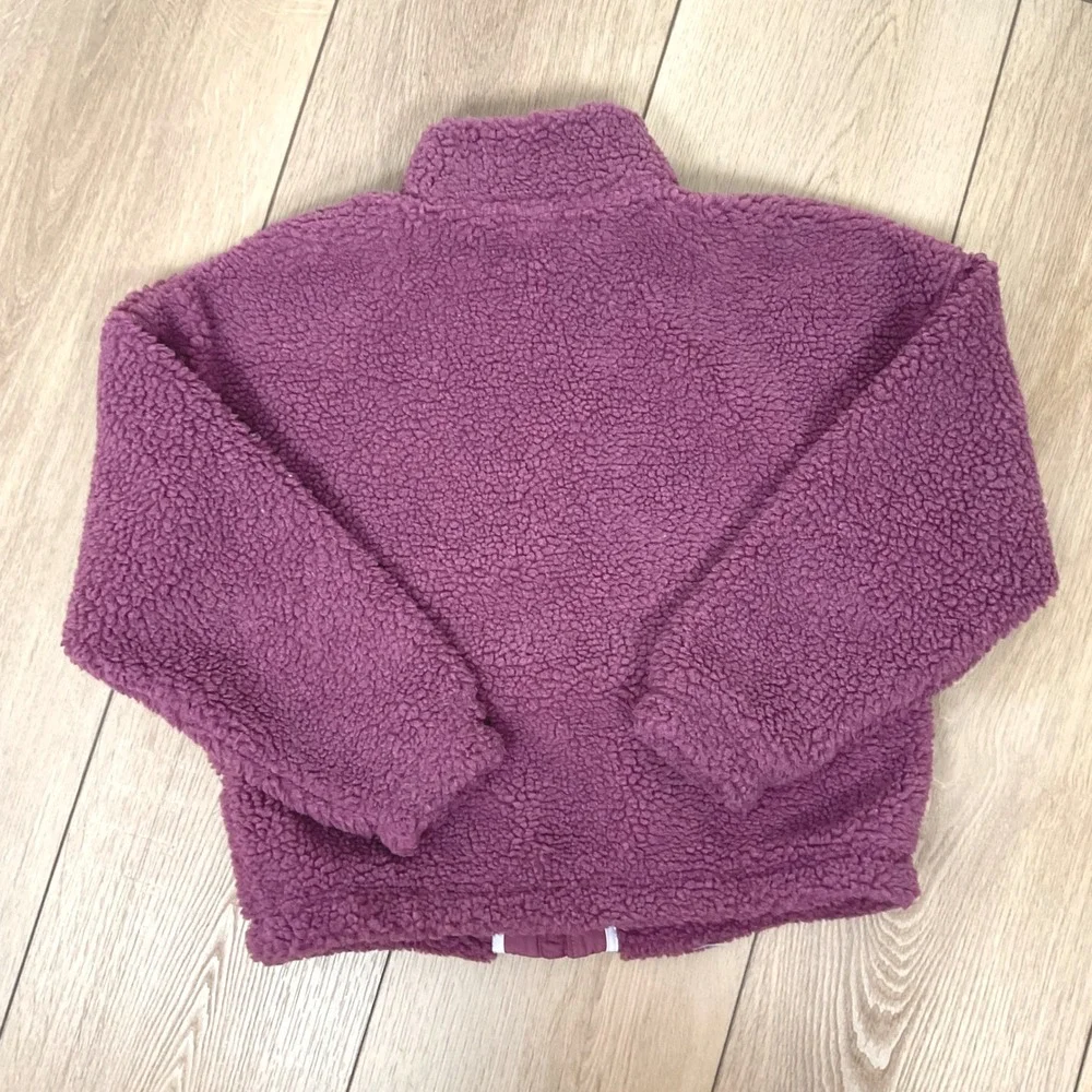 DSG Girls Cozy Fleece Full Zip Jacket Rose Coffee Color‎ Block Size M (10-12)